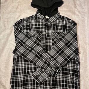 Essentials Black and Gray Hooded Sweatshirt